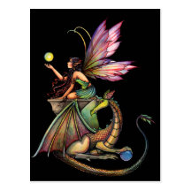 Die Kugel-Fee und Drache des Drachen durch Molly H Postkarten