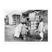 Die magische Laterne, c.1870 (b/w Foto) Postkarte