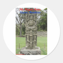 Die Mayaruinen - Copan, Honduras Runde Aufkleber