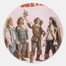 Die Musketiere, Retro Theater "Pauls Gilmore" Runde Sticker
