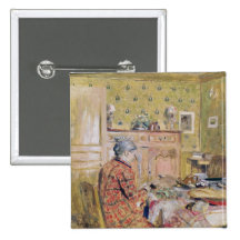 Die Mutter des Künstlers, die Frühstück, 1899-1904 Button