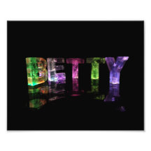 Die Namensbetty in den Lichtern 3D Photo Druck