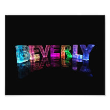 Die Namensbeverly in den Lichtern 3D Photo Druck