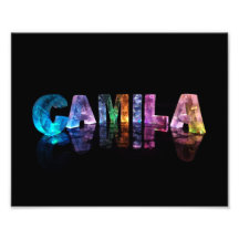 Die Namenscamila in den Lichtern 3D Photographischer Druck