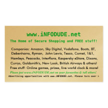 Die offizielle www.iNFODUDE.net-Geschäfts-Karte! Visitenkartenvorlagen