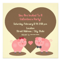Die Party Einladung Schweinvalentines