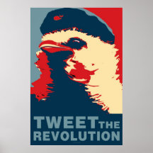 Die Revolution ist getweetete Obama-Art Plakat