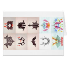 Die Rorschach Test-Tinte befleckt allen 10 Teller  Karte
