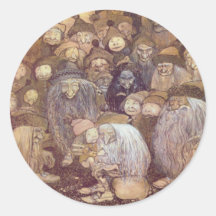 Die Schleppangeln und das jüngste Tomte Runde Sticker