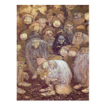 Die Schleppangeln und das jüngste Tomte Postkarte