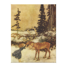 Die Schnee-Königin mit Gerda-Märchen Leinwanddruck