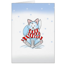 Die schneien Winterfox-Gruß-oder -weihnachtskarte