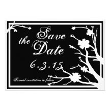 Die Schwarz-weiße Blumen Gewohnheit Save the Date  Individuelle Einladungskarte