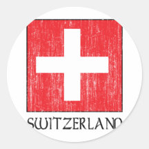 Die Schweiz-Flagge Runder Aufkleber