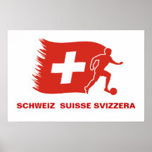 Die Schweiz-Fußball-Flagge Plakat