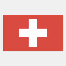 Die Schweiz/Schweizer Flagge Rechrteckaufkleber