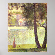 Die Seine bei Courbevoie, durch Georges-Pierre Seu Plakat