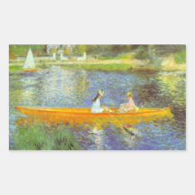 Die Seine durch Pierre Renoir Rechteckige Aufkleber