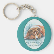 Die Shetlandinseln-Schäferhund Keychain Schlüsselanhänger