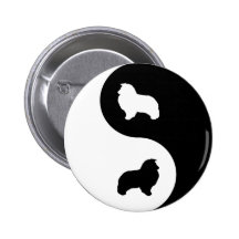 Die Shetlandinseln-Schäferhund Yin Yang Buttons