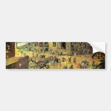 "Die Spiele Kinder" Pieter Bruegels - 1560 Autoaufkleber