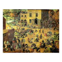 "Die Spiele Kinder" Pieter Bruegels - 1560 Einladungskarte