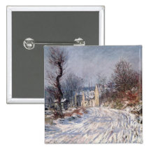 Die Straße zu Giverny, Winter, 1885 Buttons