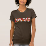 Die T-Shirts der Pflaumen-Streifen-Frauen