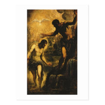 Die Taufe von Christus (Öl auf Leinwand) Postkarten