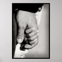 Die vertrauende schützende Liebe eines Vaters Posterdruck