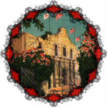 Die Vintage Texas Verzierung Alamos Foto Ausschnitt