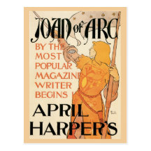 Die Vintage Zeitschrift April Kunst nouveau Harper Postkarten