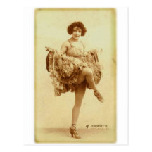 Die Vintagen Retro französischen Frauen Können-Kön Postkarte