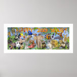 Die Wand-Kunst-Druck der glückliche Zoo-Jahr-Tier- Poster