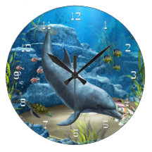 Die Welt der Delphin-Wanduhr