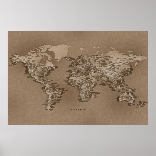 Die Weltkarte der Kleinstädte Plakat