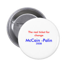 "Die wirkliche Karte für Änderung - McCain-Palin 2 Buttons