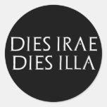 Dies irae Würfel illa Latein Latein Runde Aufkleber
