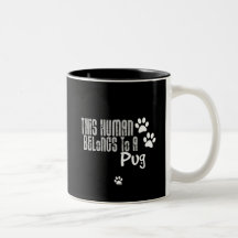 Dieser Mensch gehört einem Mops Kaffeetasse