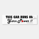 Dieses Auto läuft auf Garn-Power!! Autoaufkleber