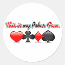 Dieses ist mein Poker-Gesicht Runde Sticker