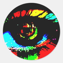 Digital-Graffiti-Auge Runder Aufkleber