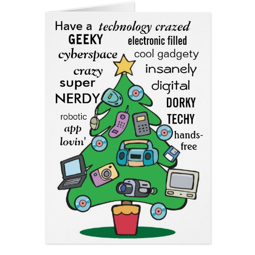 digitales geeky Weihnachten der Technologie Grußkarte