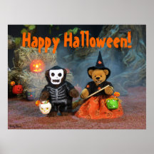 Dinky Bären Skelett u. Hexe Plakat