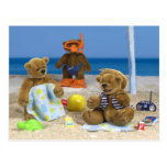 Dinky Bären: Strand-Spaß postkarten