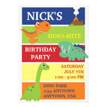 DINO-MITE DINOSAURIER-GEBURTSTAGS-PARTY EINLADUNG