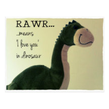 Dino-Postkarte RAWR bedeutet "mich Liebe Sie" im D
