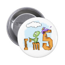 Dino-Spaß-5. Geburtstag Buttons