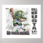 Dinosaurier-Ball Busta Baseball Plakatdruck