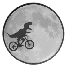 Dinosaurier-Fahrrad u. Mond Teller